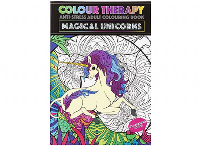 48 PAGE A4 COLOUR THERAPY BOOK UNICORN THEME