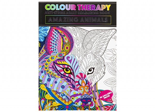 48 PAGE A4 COLOUR THERAPY BOOK ANIMAL THEME