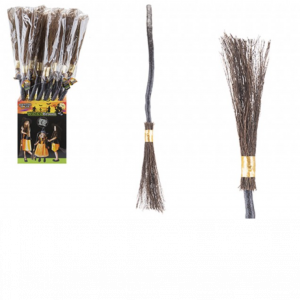 WITCHES BROOM WITH PLASTIC HANDLE 85CM