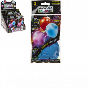 SOLID COLOUR LIGHT UP BALLOONS 5 ASSORTED